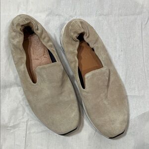 Aquatalia Women's Slip-On Suede Athletic Sneakers in Light Taupe